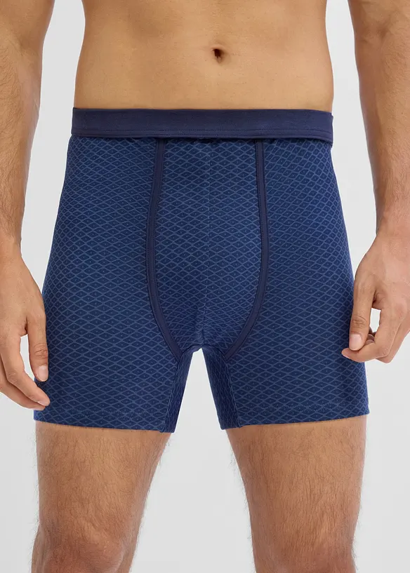 Lot de 3 boxers mi-longs taille haute en coton doux, bonprix