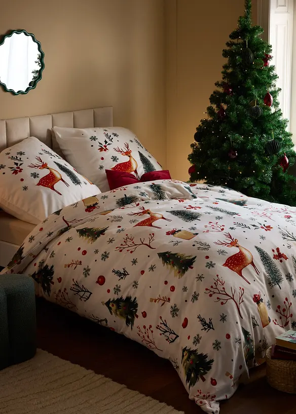 Parure de lit en flanelle de coton m&eacute;lang&eacute;, bonprix