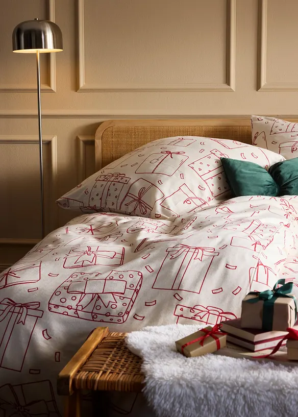 Parure de lit en flanelle de coton m&eacute;lang&eacute;, bonprix