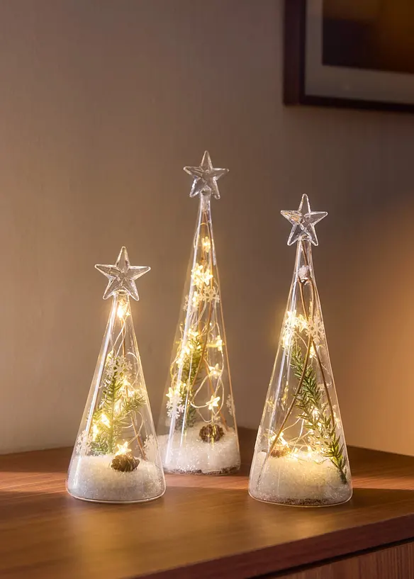 LED-Deko-Objekte Kegel mit Deko (3-tlg. Set), bonprix