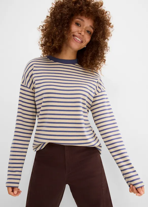 Langarmshirt aus schwerer&nbsp;Baumwolle, bonprix