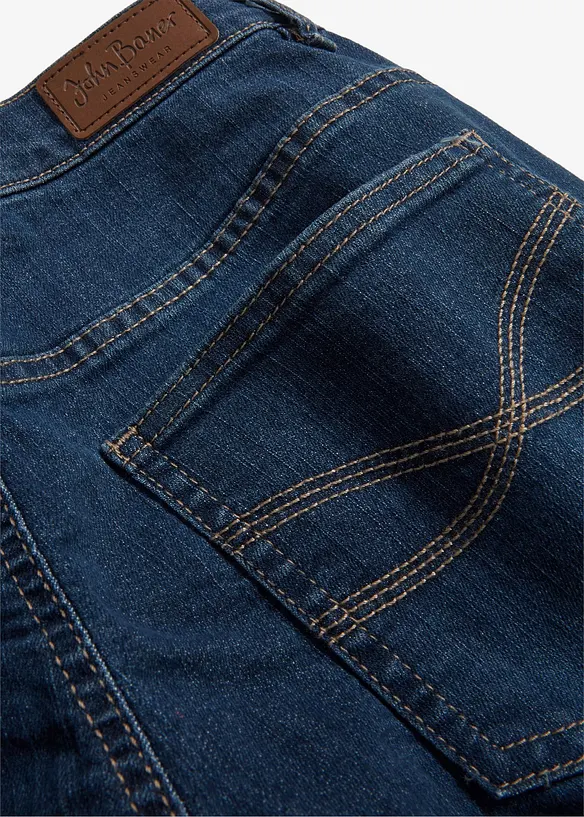 Jean droit taille mi-haute, extensible, bonprix