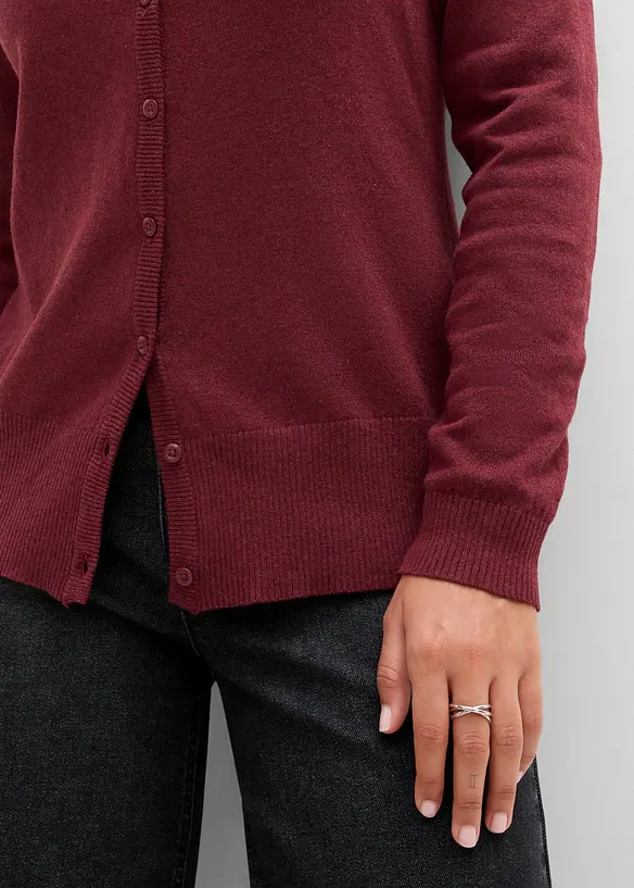 Gilet en fine maille, coton recycl&eacute; majoritaire, bonprix