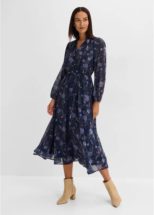 Midi-Chiffonkleid, bonprix