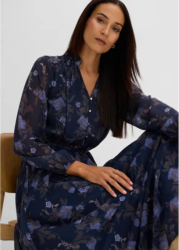 Midi-Chiffonkleid, bonprix