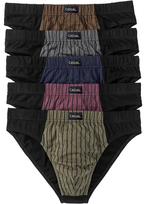 Lot de 5 slips en coton doux, bonprix
