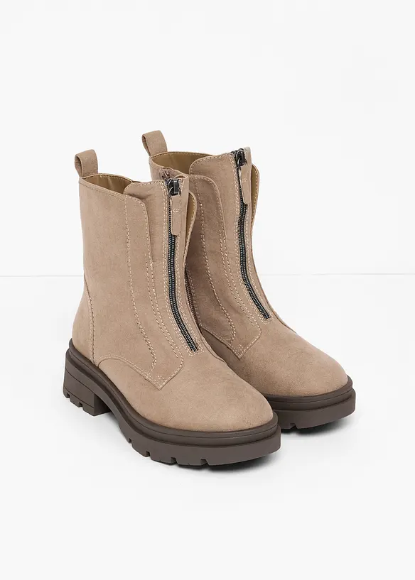 Boots &agrave; semelle crant&eacute;e, bonprix