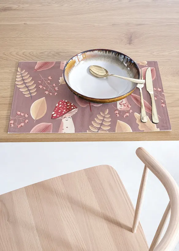 Lot de 4&nbsp;sets de table &agrave; motif automnal, bonprix