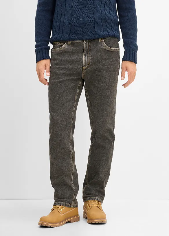 Jean Classic Fit, doublure chaude en flanelle, Straight, bonprix