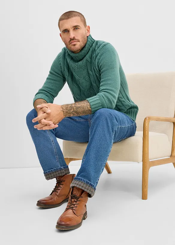 Thermo Classic-Fit Jeans mit kuscheligem Flanellfutter, Straight, bonprix
