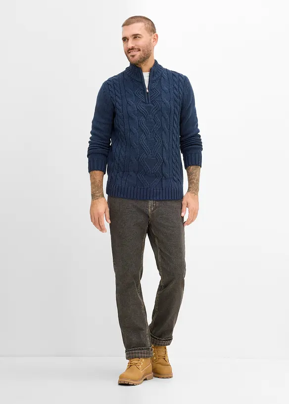 Jean Classic Fit, doublure chaude en flanelle, Straight, bonprix
