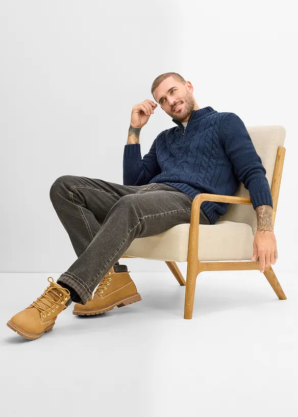 Jean Classic Fit, doublure chaude en flanelle, Straight, bonprix