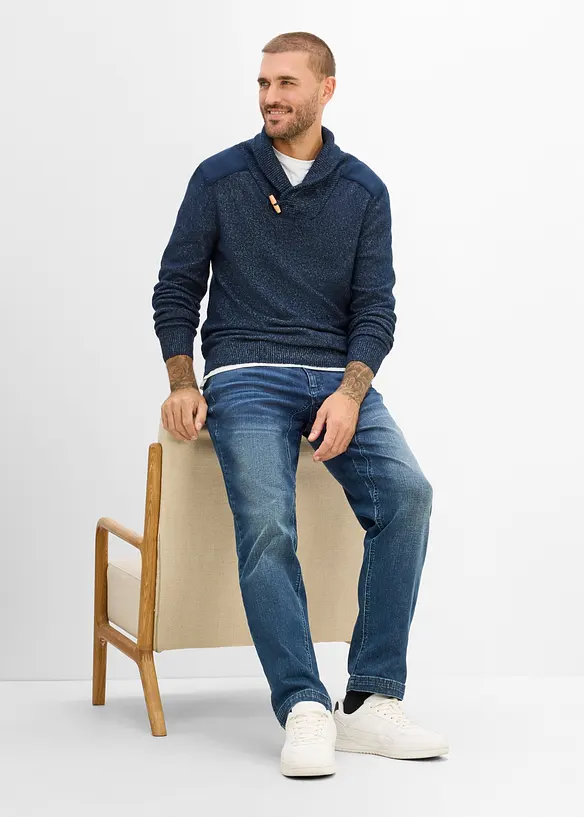 Pull en fine maille &agrave; col ch&acirc;le, bonprix