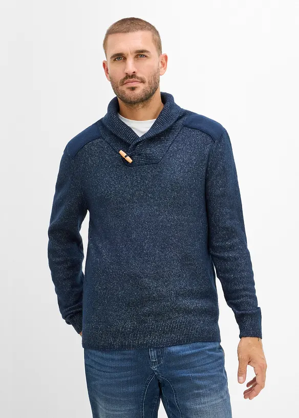 Pull en fine maille &agrave; col ch&acirc;le, bonprix
