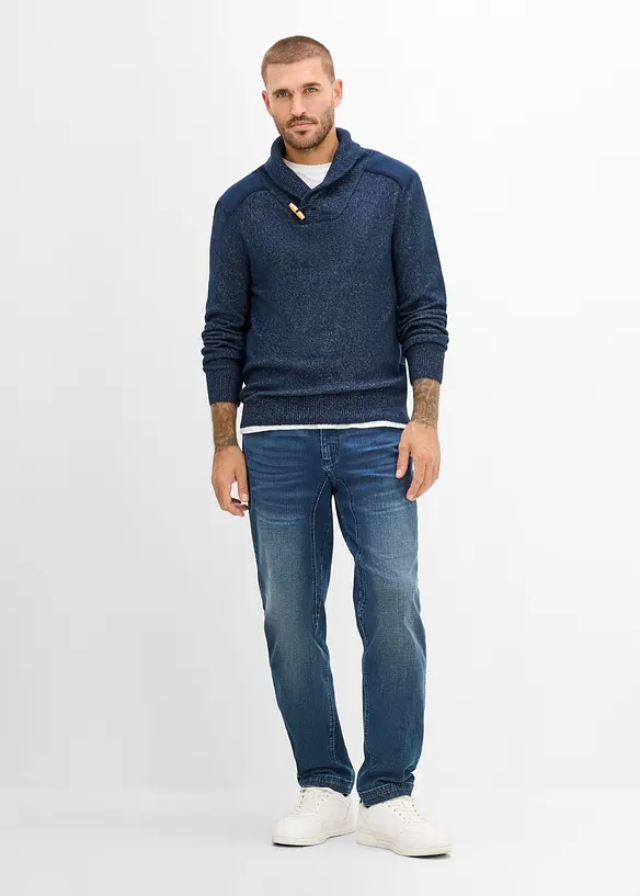 Pull en fine maille &agrave; col ch&acirc;le, bonprix