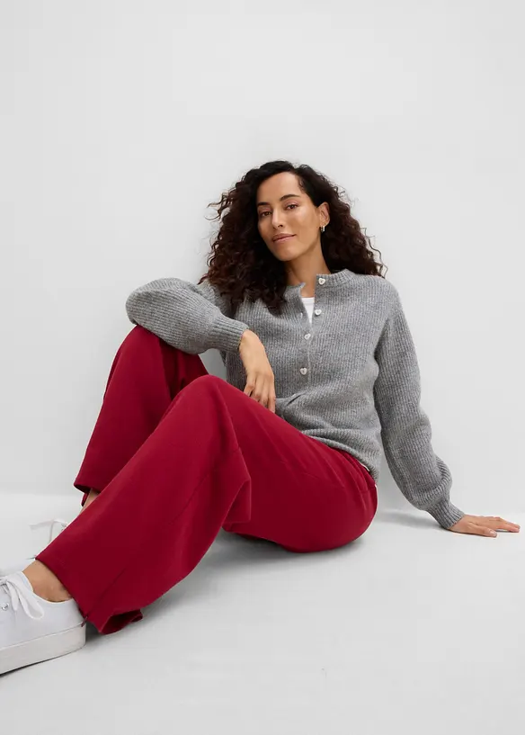 Pantalon sweat en coton m&eacute;lang&eacute;, bonprix