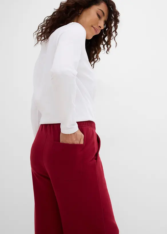 Pantalon sweat en coton m&eacute;lang&eacute;, bonprix