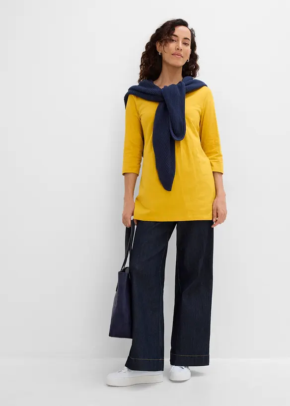 T-shirt long 100% coton, bonprix