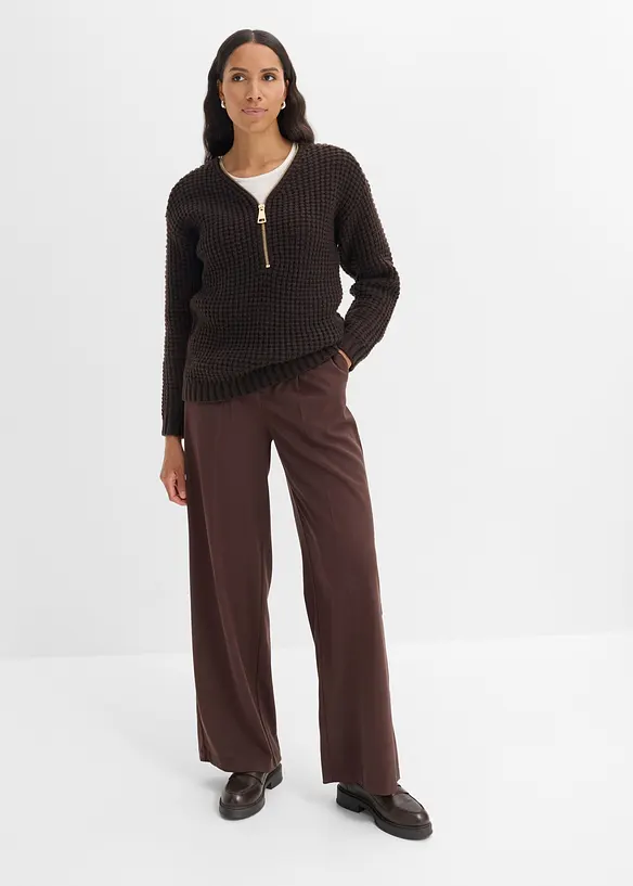 Pull en grosse maille avec zip, bonprix