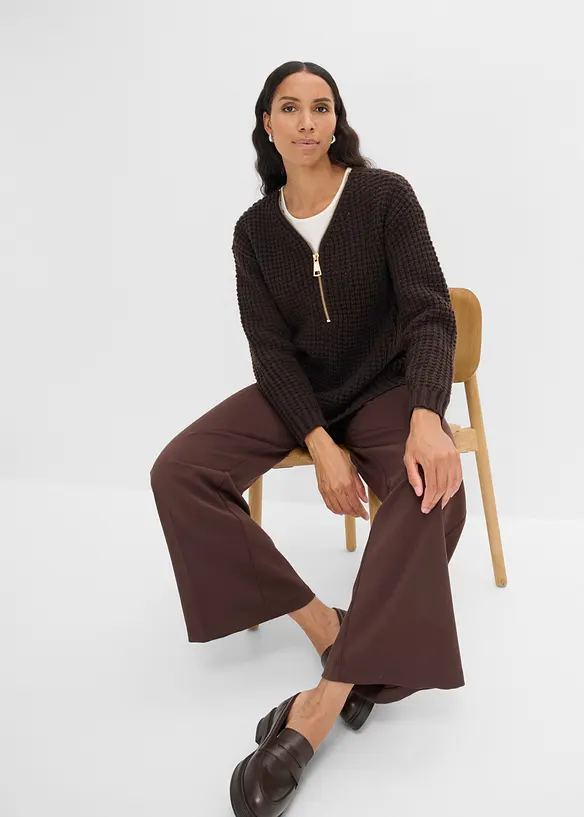 Pull en grosse maille avec zip, bonprix