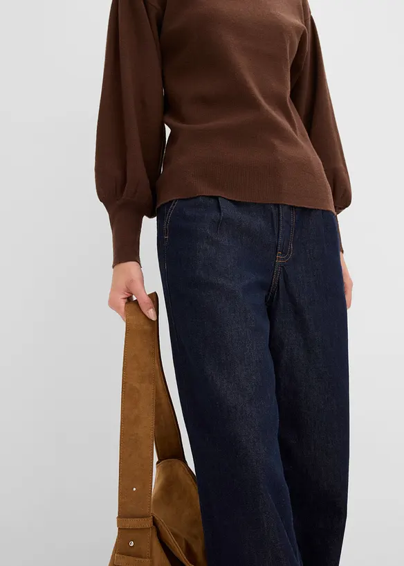 Pull en maille &agrave; manches ballon, bonprix