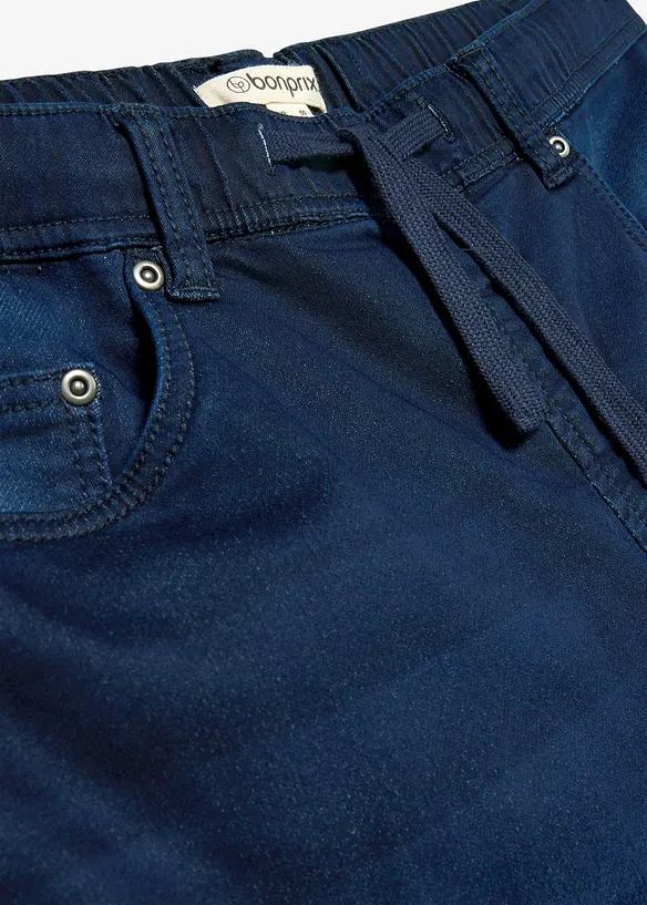 Jean jogger Slim Fit &agrave; taille &eacute;lastiqu&eacute;e et poches cargo, droit, bonprix