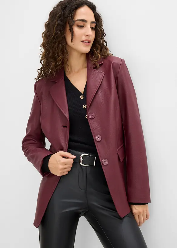 Lederimitat-Longblazer, bonprix