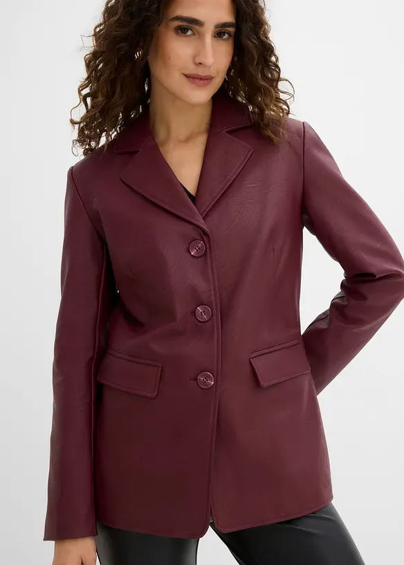 Lederimitat-Longblazer, bonprix