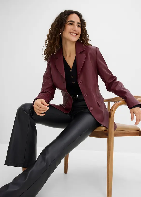 Lederimitat-Longblazer, bonprix