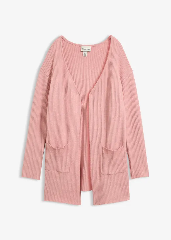 Longstrickjacke in breiter Rippenstruktur, bonprix