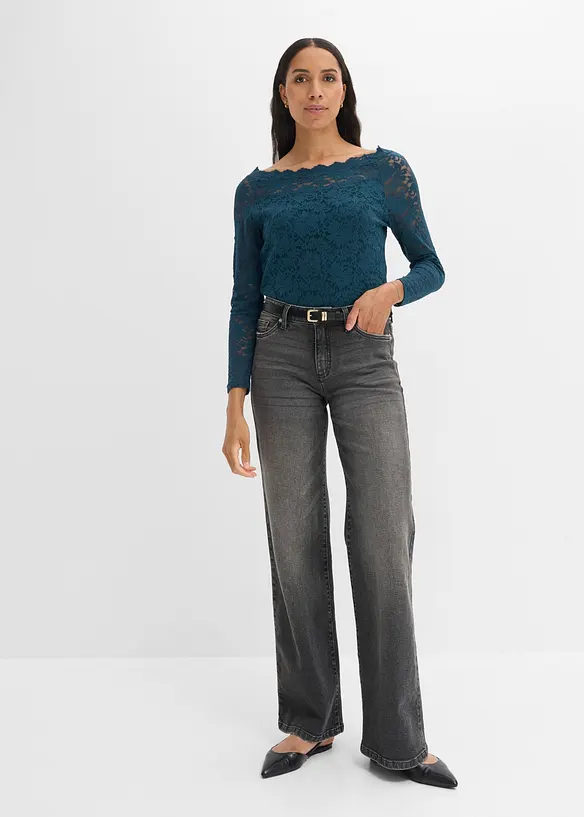 Spitzen-Langarmshirt, bonprix