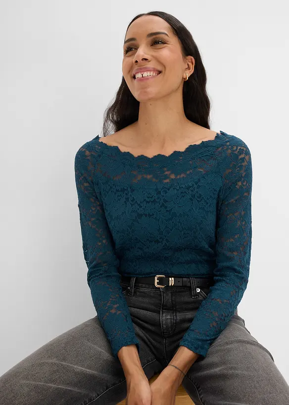 Spitzen-Langarmshirt, bonprix
