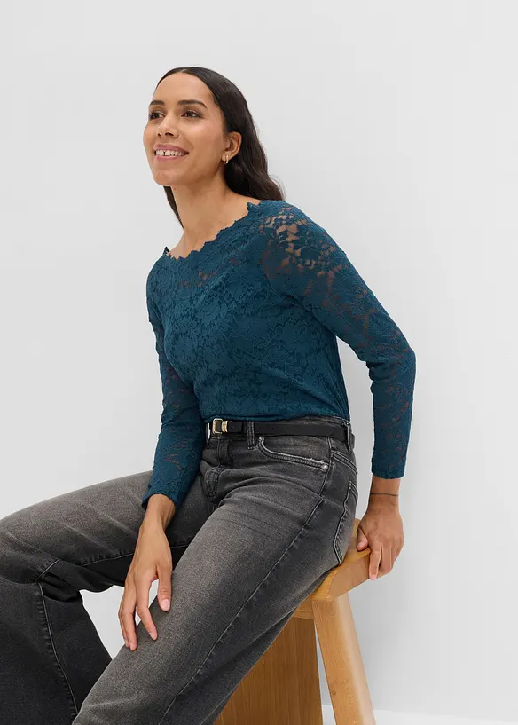 Spitzen-Langarmshirt, bonprix