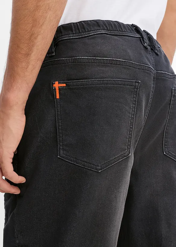 Jean jogger regular &agrave; taille extensible, droit, bonprix