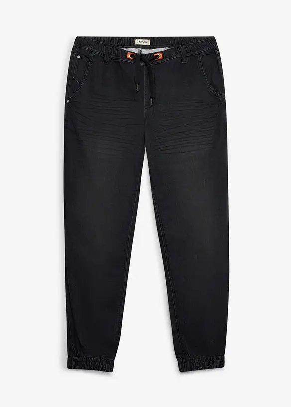Jean jogger regular &agrave; taille extensible, droit, bonprix