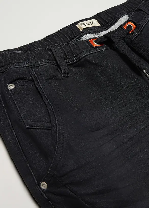 Jean jogger regular &agrave; taille extensible, droit, bonprix