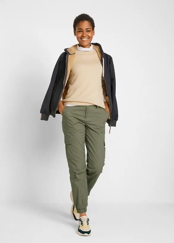 Kapuzen-Sweatjacke mit Teddyfutter, bonprix