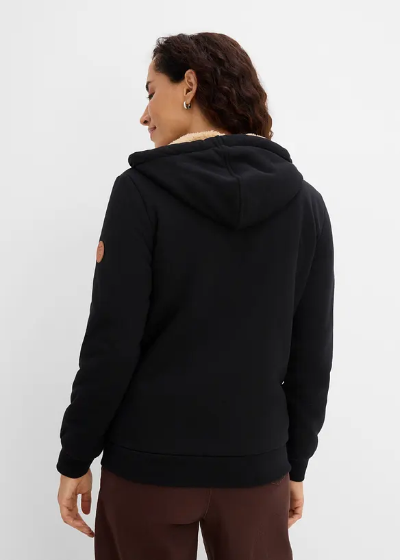 Sweat zipp&eacute; &agrave; capuche avec doublure peluche, bonprix