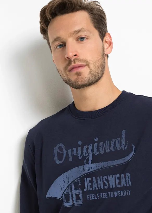 Lot de 2 sweats doux en coton m&eacute;lang&eacute;, bonprix