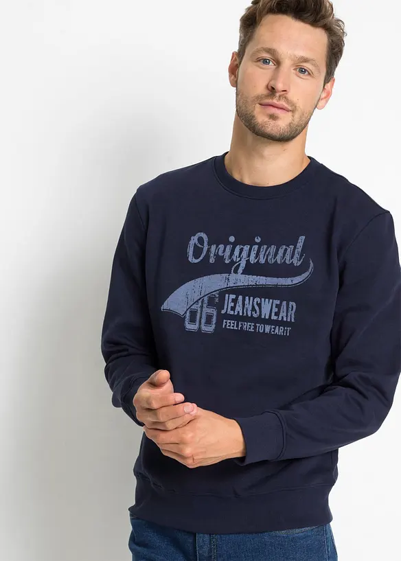 Lot de 2 sweats doux en coton m&eacute;lang&eacute;, bonprix