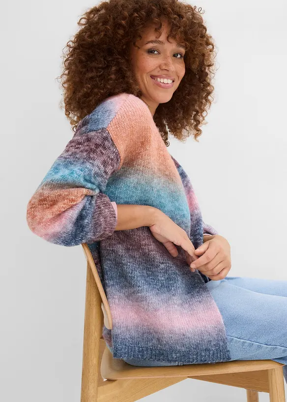 Grobstrickjacke aus weichem Woll-Mix, bonprix