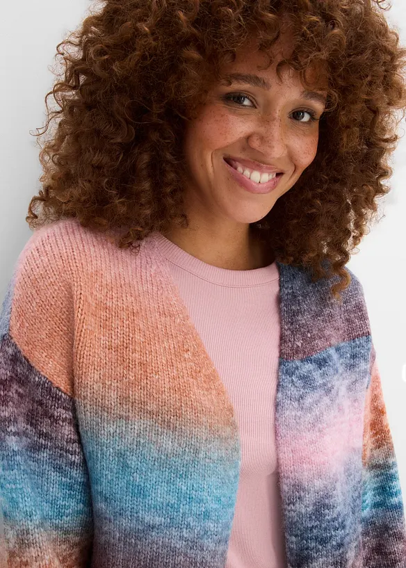 Grobstrickjacke aus weichem Woll-Mix, bonprix