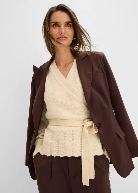 Wickelpullover mit Puff&auml;rmeln, bonprix