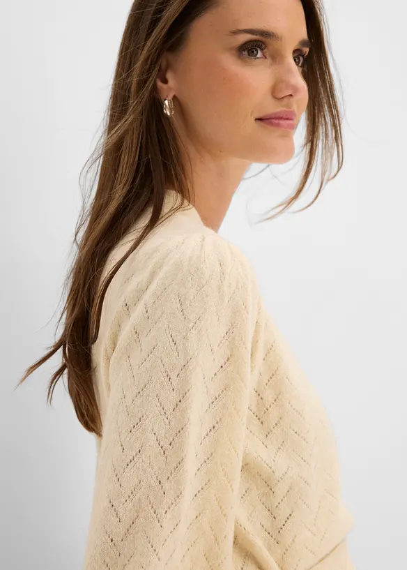 Wickelpullover mit Puff&auml;rmeln, bonprix