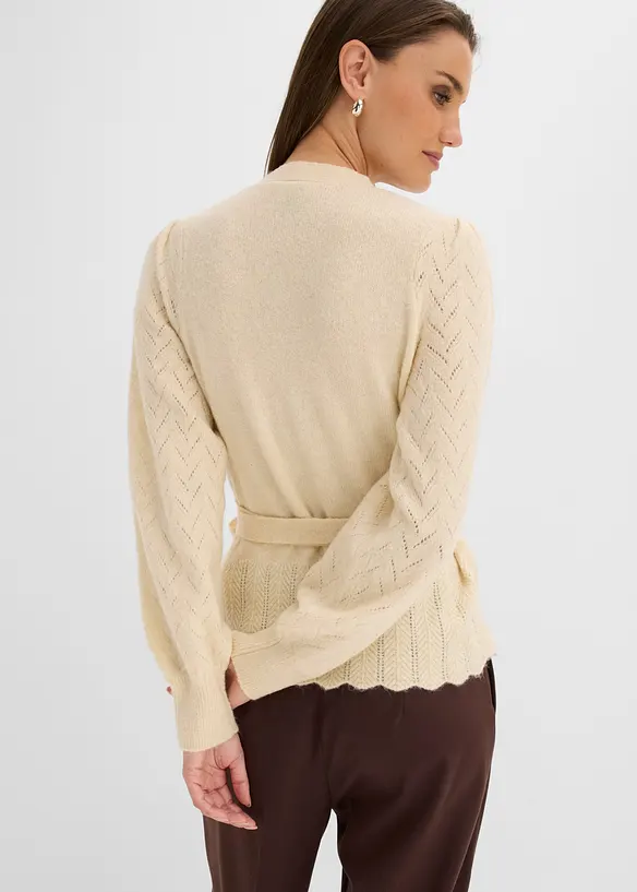 Wickelpullover mit Puff&auml;rmeln, bonprix