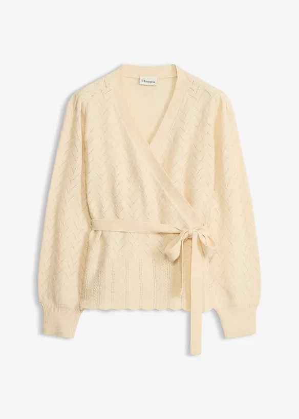 Wickelpullover mit Puff&auml;rmeln, bonprix