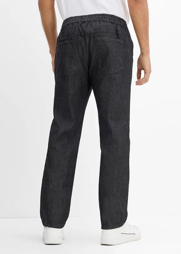 Jean l&eacute;ger Regular Fit &agrave; taille &eacute;lastiqu&eacute;e, droit, bonprix