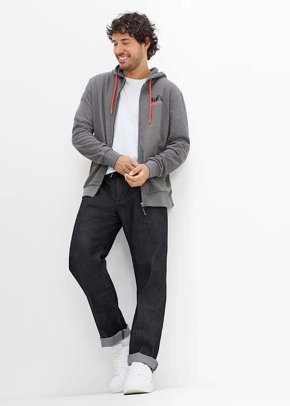 Jean l&eacute;ger Regular Fit &agrave; taille &eacute;lastiqu&eacute;e, droit, bonprix