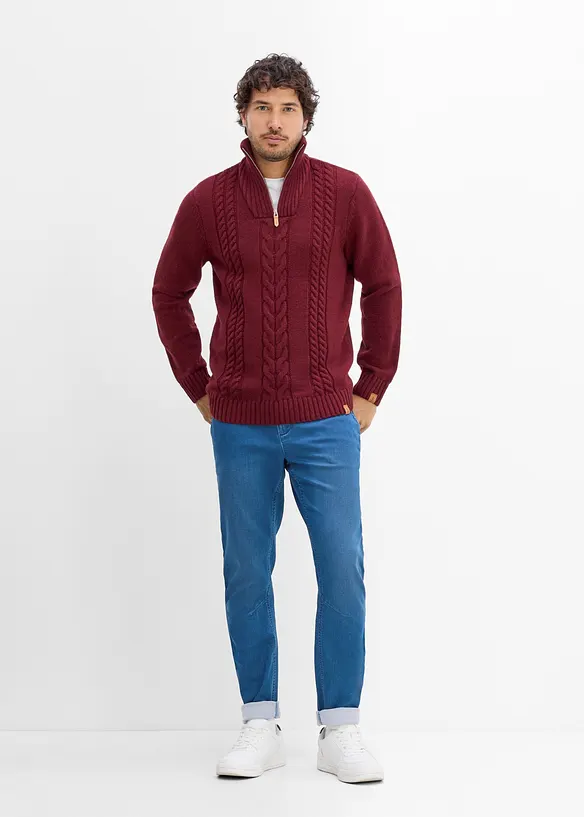 Jean jogger &agrave; taille &eacute;lastiqu&eacute;e regular, fusel&eacute;, bonprix