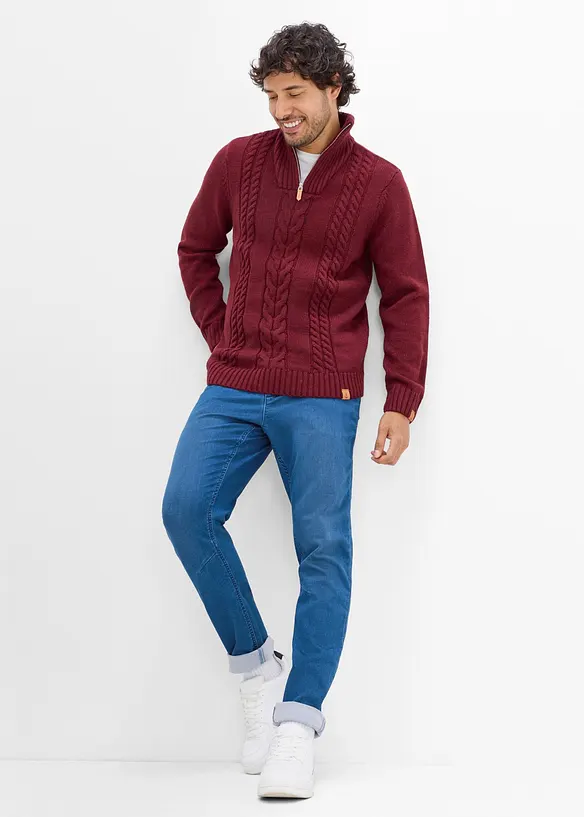 Jean jogger &agrave; taille &eacute;lastiqu&eacute;e regular, fusel&eacute;, bonprix